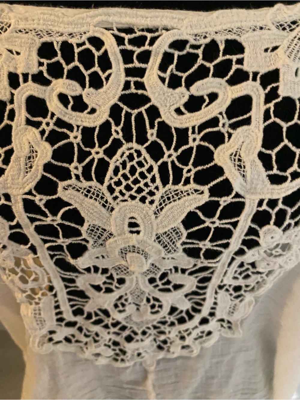 Free People” Lace-White Spaghetti Strap Women's gausey blouse, open wide sleeves - Picture 3 of 8